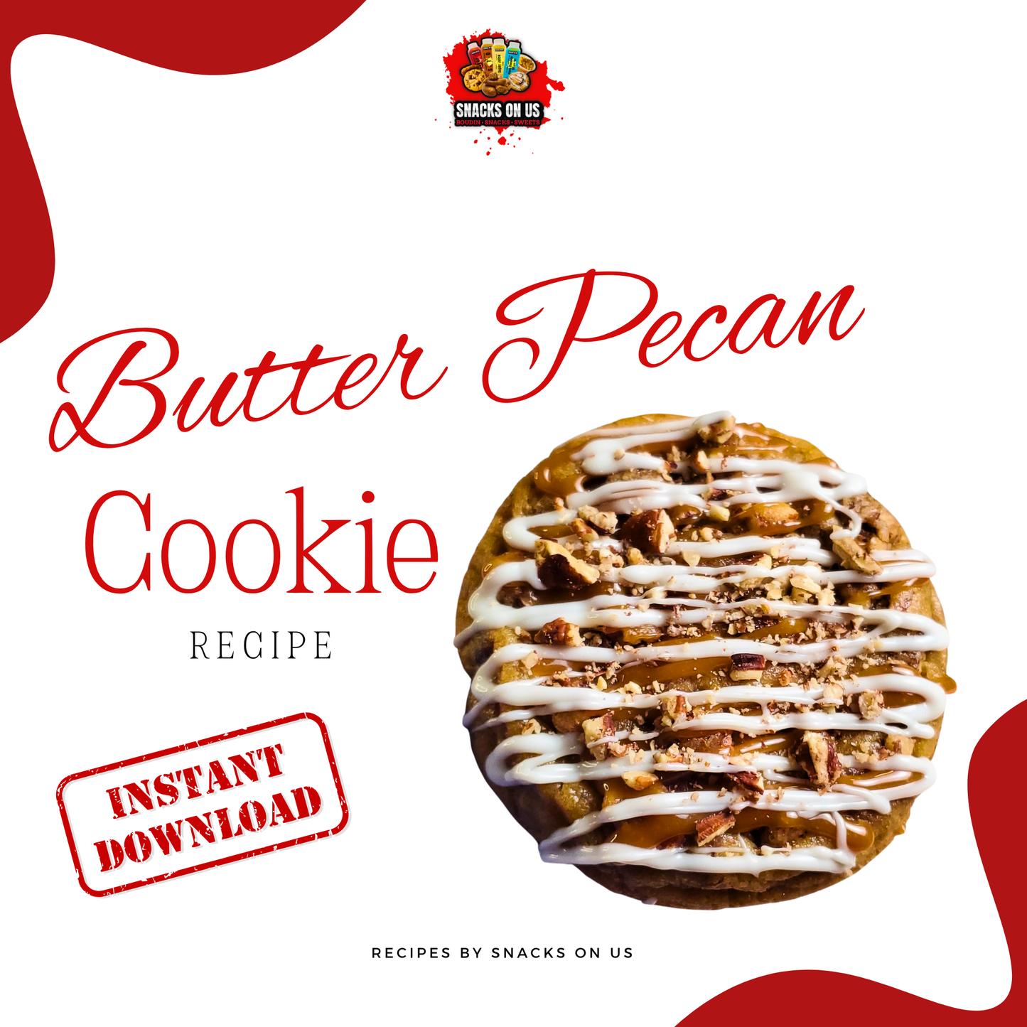 Butter Pecan Cookie Recipe (Instant Download)