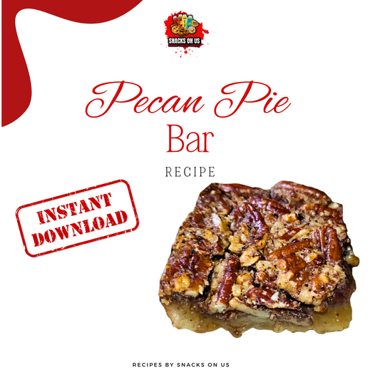 Pecan Pie Bar Recipe (Instant download)